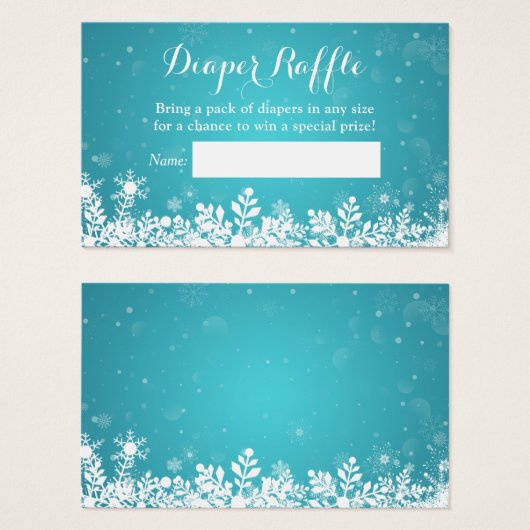 Türkisfarbene Winterschneeflocken Windelwindung (Vorne & Hinten)