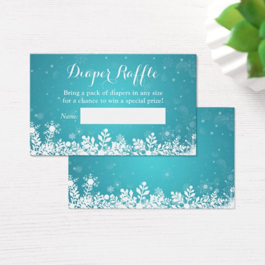 Türkisfarbene Winterschneeflocken Windelwindung (Schreibtisch)