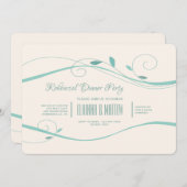 Türkisfarbene Wirbel Einladung (Vorne/Hinten)