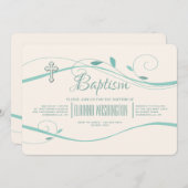 Türkisfarbene Wirbel Einladung (Vorne/Hinten)