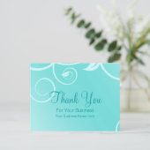 Türkisfarbene Wirbel: Vorlage für Visitenkarten Postkarte (Stehend Vorderseite)