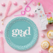 Türkisfarbener Abschluss fett moderner, einfacher Pappteller (Party)