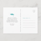 Türkisfarbener Abschluss Foto fett-Typ Vielen Dank Postkarte (Rückseite)