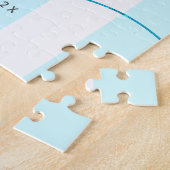 Türkisfarbener Abschluss K-12 Fotocollage-Script Puzzle (Seite)