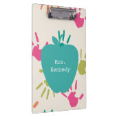 Türkisfarbener Apple-Handdrucklehrer Klemmbrett (Rechts)