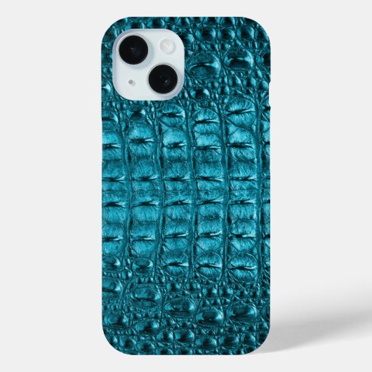 türkisfarbener Aqua-Blue-Alligator-Druck Case-Mate iPhone Hülle (Rückseite)