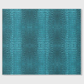 türkisfarbener Aqua-Blue-Alligator-Druck Geschenkpapier (Flach)