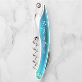 Türkisfarbener Aquamariner Gel-Script-Corkschraube Kellnermesser (Vorderseite)