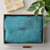 Türkisfarbener Aquamariner Goldsparkon Seidenpapier (Geschenk)