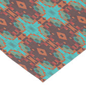 Türkisfarbener Aquamariner Orangenrot-eklektischer Kurzer Tischläufer (Ecke)