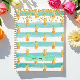 Türkisfarbener Aquamariner Weißer Glitzer Ananas Planer