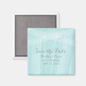 Türkisfarbener Deko Save the Date Magnet (Vorderseite/Rückseite)