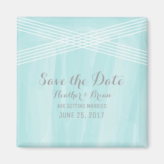 Türkisfarbener Deko Save the Date Magnet (Vorne)