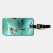 Türkisfarbener Edelstein-Bildspecktag und -band Gepäckanhänger (Vorderseite horizontal)