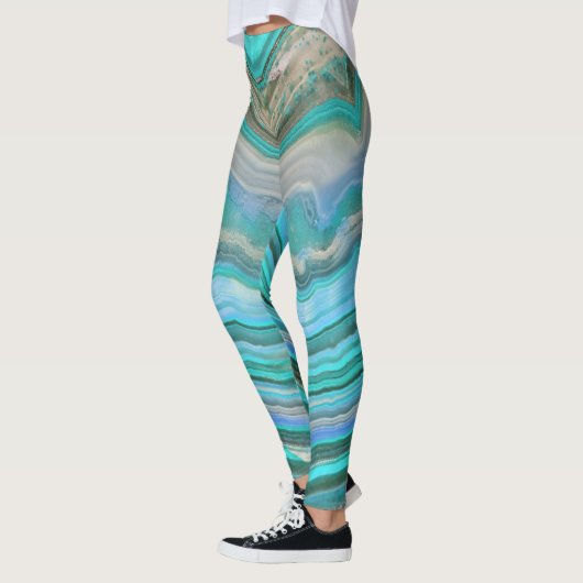 türkisfarbener Edelstein Leggings (Links)