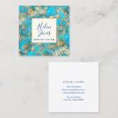 türkisfarbener Edelstein Quadratische Visitenkarte (Vorne/Hinten)