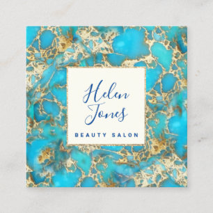 türkisfarbener Edelstein Quadratische Visitenkarte