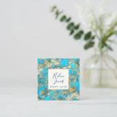 türkisfarbener Edelstein Quadratische Visitenkarte (Stehend Vorderseite)