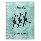 Türkisfarbener Funken für synchronisierte Skaten Notizblock (Vorderseite)