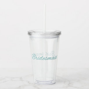 Türkisfarbener Glitzer Bridesmaid Wedding Acryltrinkbecher