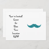 Türkisfarbener Glitzer Einladung (Vorne/Hinten)