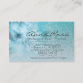 *~* Türkisfarbener Glitzer Himmelsfarbe Visitenkarte (Rückseite)