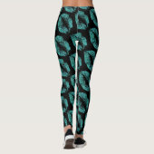 Türkisfarbener Glitzer Leggings (Rückseite)
