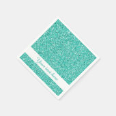 Türkisfarbener Glitzer mit benutzerdefiniertem Tex Serviette (Ecke)
