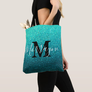 Türkisfarbener Glitzer Ombre Glitzern Metallisches Tasche