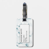 Türkisfarbener Glitzer Personalisierter Gepäckträg Gepäckanhänger (Rückseite vertikal)