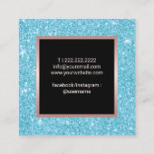 Türkisfarbener Glitzer Quadratische Visitenkarte (Rückseite)
