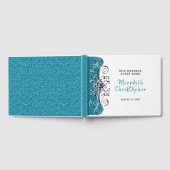 Türkisfarbener Glitzer Silver Bling Wedding Gästeb Gästebuch (Voll)