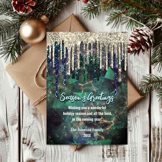 Türkisfarbener Glitzer Tropfen Weihnachten