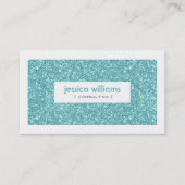 Türkisfarbener Glitzer und Glitzern Visitenkarte (Vorderseite)