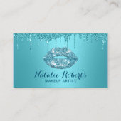 Türkisfarbener Glitzer Visitenkarte (Vorderseite)