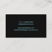 Türkisfarbener Glitzer Visitenkarte (Rückseite)