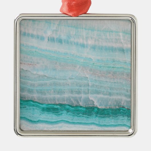 Türkisfarbener Granitstein Gesteinsschichten Wave  Ornament Aus Metall (Vorne)