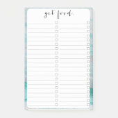 Türkisfarbener Granitstein-Wellendruck Post-it Klebezettel (Vorderseite)