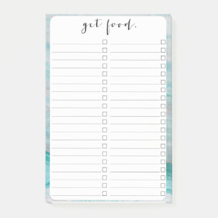 Türkisfarbener Granitstein-Wellendruck Post-it Klebezettel