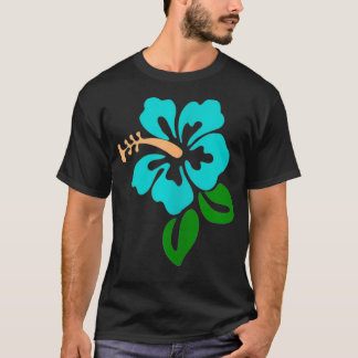 Türkisfarbener Hibiskus Blume T-Shirt
