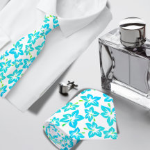 Türkisfarbener Hibiskus Hawaiianisches Muster