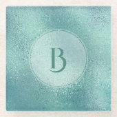 Türkisfarbener Hintergrund Glasuntersetzer (Vorderseite)