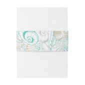 türkisfarbener Hochzeitsband am Meer Einladungsbanderole (Rückseitenbeispiel)