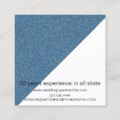 Türkisfarbener Hochzeitsplaner Quadratische Visitenkarte (Rückseite)