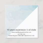 Türkisfarbener Hochzeitsplaner Quadratische Visitenkarte (Rückseite)