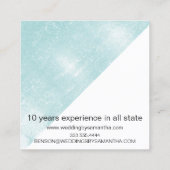 Türkisfarbener Hochzeitsplaner Quadratische Visitenkarte (Rückseite)