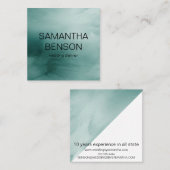 Türkisfarbener Hochzeitsplaner Quadratische Visitenkarte (Vorne/Hinten)