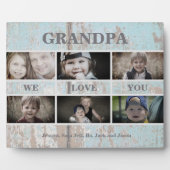 Türkisfarbener Holzgroßvater Wir Liebe Sie FotoCol Fotoplatte (Vorderseite)