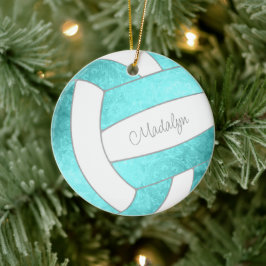 türkisfarbener individuelle Name, Volleyball Keramik Ornament