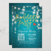 Türkisfarbener Junggeselinnen-Abschied Einladung (Vorne/Hinten)